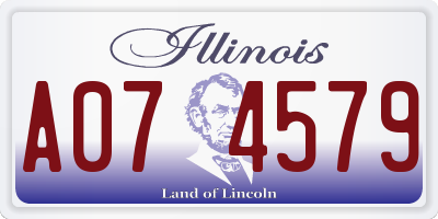 IL license plate A074579