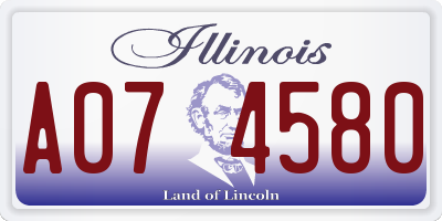 IL license plate A074580