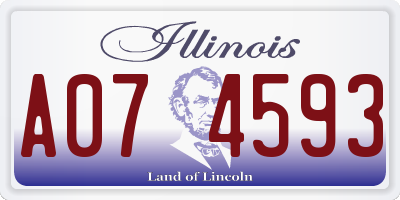 IL license plate A074593