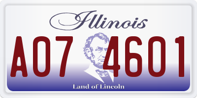 IL license plate A074601