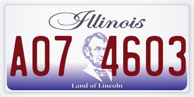 IL license plate A074603