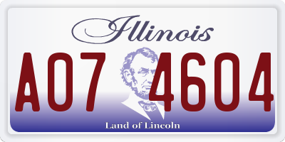 IL license plate A074604