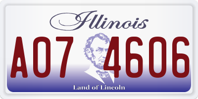 IL license plate A074606