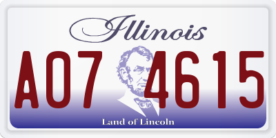 IL license plate A074615