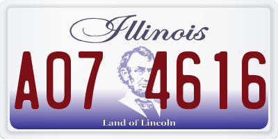 IL license plate A074616