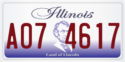 IL license plate A074617
