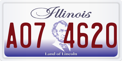 IL license plate A074620