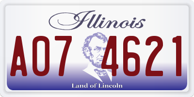 IL license plate A074621