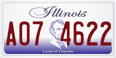 IL license plate A074622