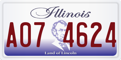 IL license plate A074624