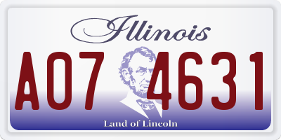 IL license plate A074631