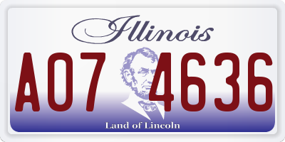 IL license plate A074636