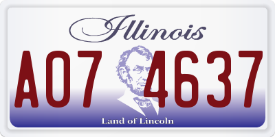 IL license plate A074637