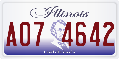 IL license plate A074642