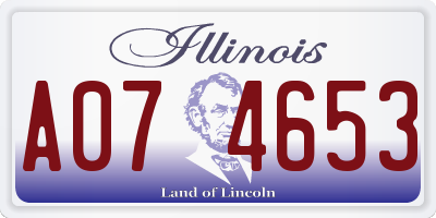 IL license plate A074653