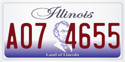 IL license plate A074655