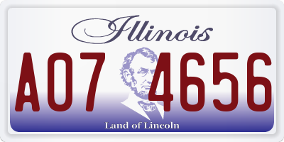 IL license plate A074656