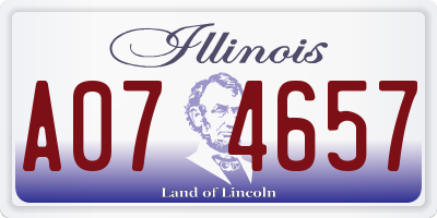 IL license plate A074657