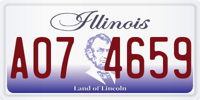 IL license plate A074659