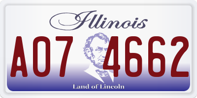 IL license plate A074662