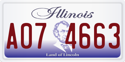 IL license plate A074663