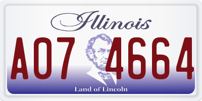 IL license plate A074664