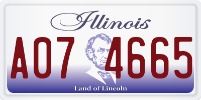 IL license plate A074665