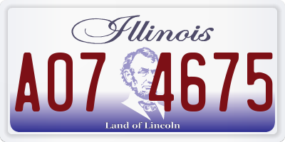 IL license plate A074675
