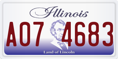 IL license plate A074683