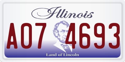 IL license plate A074693