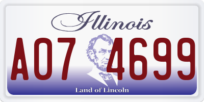 IL license plate A074699