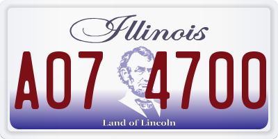 IL license plate A074700