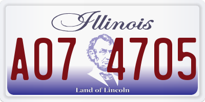 IL license plate A074705