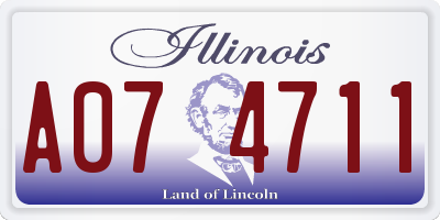 IL license plate A074711