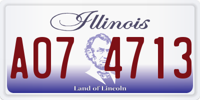 IL license plate A074713