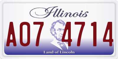 IL license plate A074714