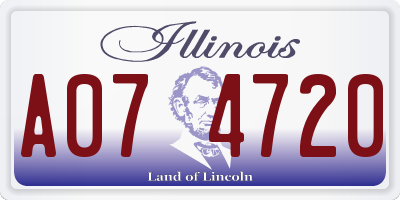 IL license plate A074720
