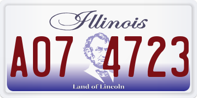 IL license plate A074723