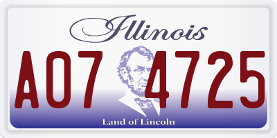IL license plate A074725