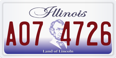 IL license plate A074726