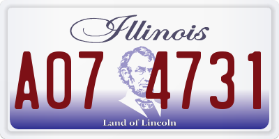 IL license plate A074731
