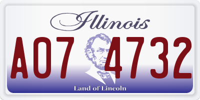 IL license plate A074732
