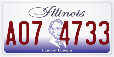 IL license plate A074733