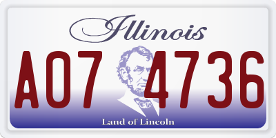 IL license plate A074736