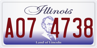 IL license plate A074738