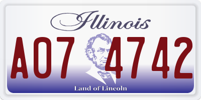 IL license plate A074742