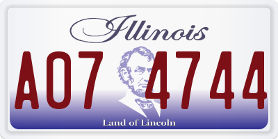IL license plate A074744