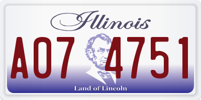 IL license plate A074751