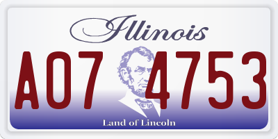 IL license plate A074753