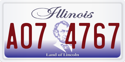 IL license plate A074767